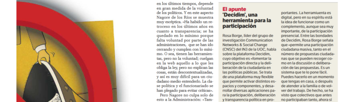 Participación en Prensa: Rosa Borge en el Diario de Tarragona