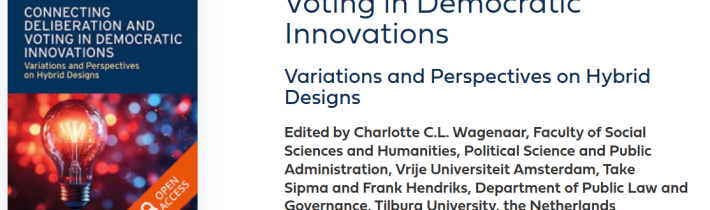 Rosa Borge contributes to new volume on hybrid democratic arrangements: “Connecting Deliberation and Voting in Democratic Innovations”